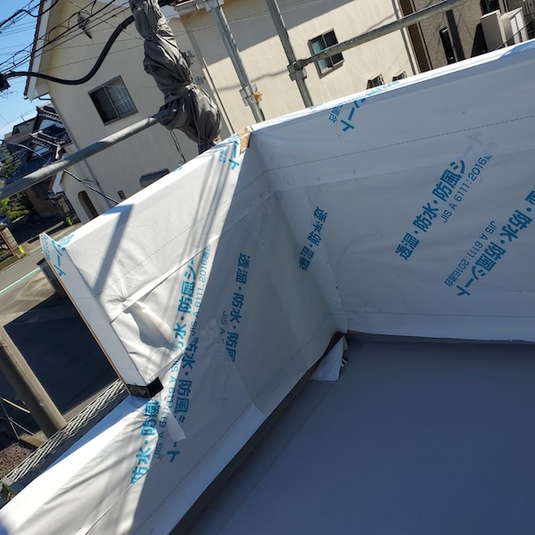 静岡県富士市【外壁塗装工事】バルコニー側外壁　サイディングの張り替え工事　防水シート張り