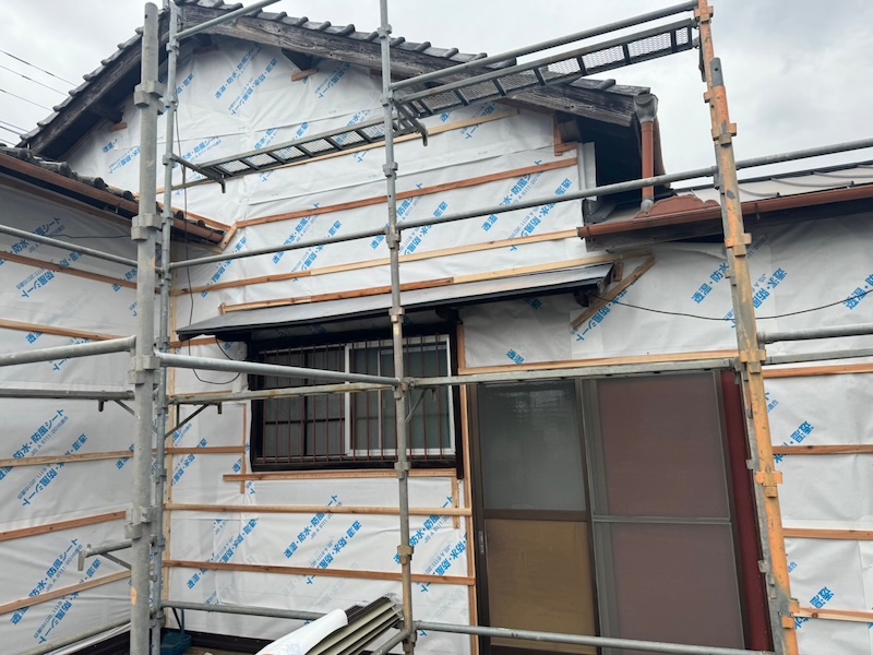通気構法にするため胴縁を取り付けました|静岡県富士宮市