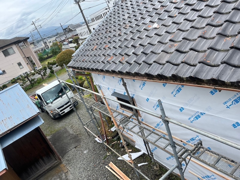 通気構法にするため胴縁を取り付けました|静岡県富士宮市