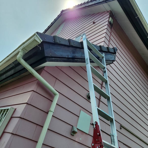 静岡県静岡市|下屋根の破風板板金巻き工事、大屋根・下屋根の施工後をレポート